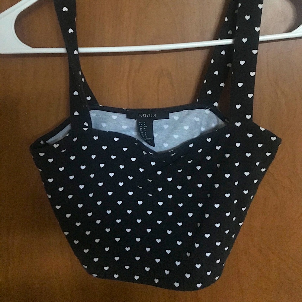 Y2k black heart crop size small